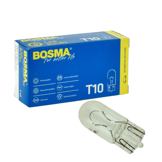 Żarówka 12V 10W całoszklana T10 Bosma *6098*